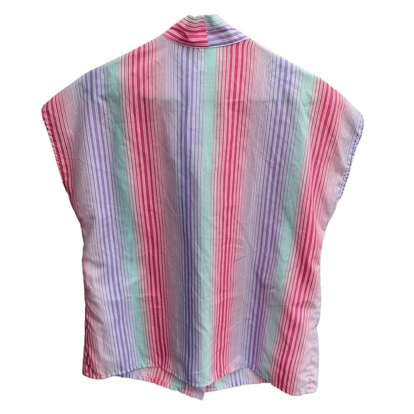 Vintage JCPenney Striped Shirt Blouse 80s Parachute - Picture 4 of 6